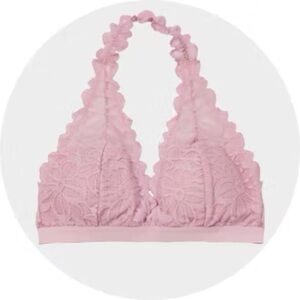 Arizona Jean Company Lace Halter Bralette in Soft Pink